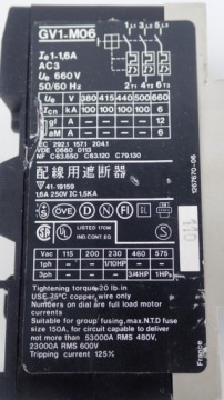 Переключатель Telemecanique GVI-M06, 660 В, 1–1,6 А