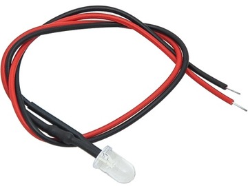 10x Dioda LED 3mm, 12V, GREEN, matowa przewód 20cm