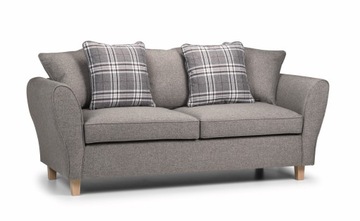 WYGODNA SZARA KANAPA ASHBOURNE 3 OSOBOWA SOFA