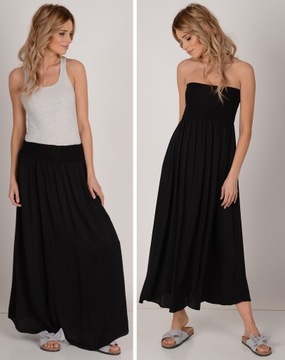 Классическое длинное платье, юбка 2в1, черное