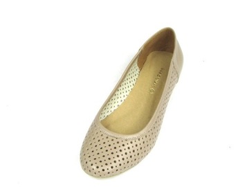 АЖУРНЫЕ БАЛЕТКИ, НАТУРАЛЬНАЯ КОЖА (098) 37