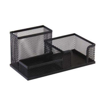 Офисный органайзер из металлической сетки с 3 отделениями.