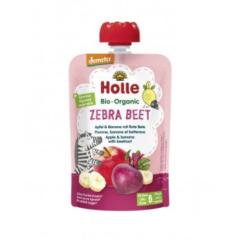 HOLLE BIO MUS BURACZANA ZEBRA JABŁKO BANAN BURAK od 6 miesiąca 100g
