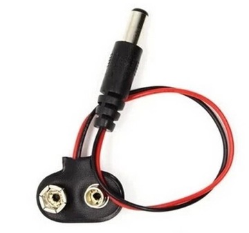 KABEL ZASILAJĄCY BATERIA 9V NA WTYK DC