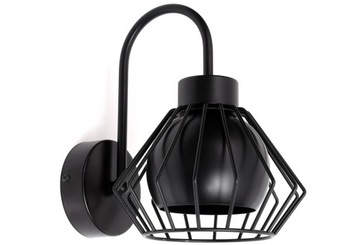 Kinkiet, lampa ścienna klosz druciany loft 3w1