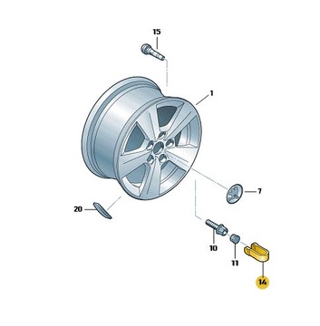 ŚCIĄGACZ NAKŁADEK KAPSLI ŚRUB HACZYK VW SKODA
