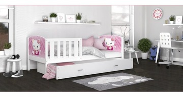 Кровать детская 200х90 белая с графикой OLAF