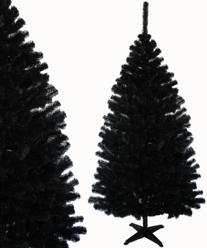 Choinka sztuczna CZARNA 150 cm bardzo gęsta stojak