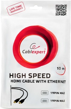 КАБЕЛЬ HDMI-HDMI v2.0 ETHERNET GOLD 3D 4K2K длиной 10 м!