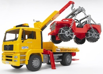 BRUDER 02750 MAN TGA Помощь на дороге с джипом