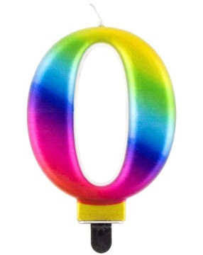 Свічка цифра 0 BEAUTY&CHARM GALAXY 8 см