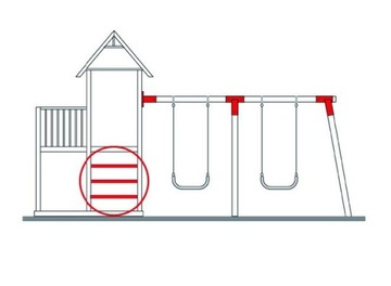 Металлическая ручка-штанга 60 см для детской площадки.
