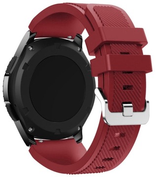 Ремешок для умных часов Samsung Gear S3 бордового цвета + СТЕКЛО