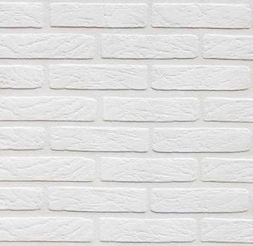 TAPETA WZÓR CZYSTO BIAŁA CEGŁA KAMIEŃ MUR EFEKT 3D