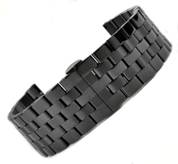 Bransoleta do zegarka CZARNA STALOWA 20mm PVD m52