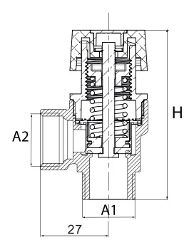 ZAWÓR BEZPIECZEŃSTWA GWINT ZEWNĘTRZNY 1/2 3 BAR