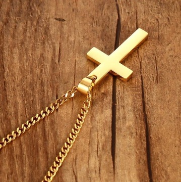 КУЛОН КРЕСТ ИЗ ПОЗОЛОЧЕННОЙ СТАЛИ 316L