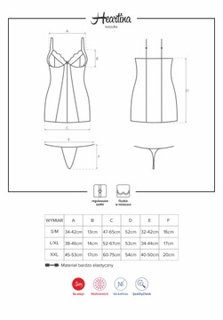 Gorąca sex koszulka stringi komplet Heartina L/XL