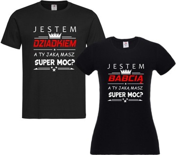 KOMPLET KOSZULEK DLA BABCI I DZIADKA SUPER MOC
