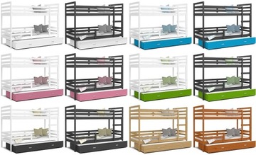 Трехъярусная кровать, много цветов + 3 матраса