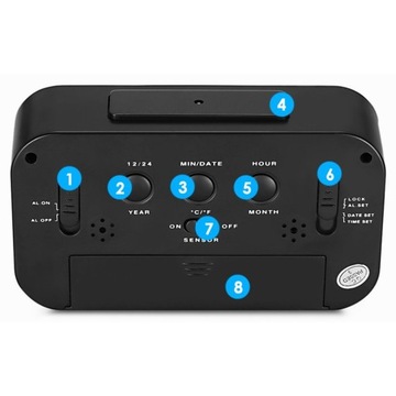 ЧАСЫ будильник термометр + АВТОМАТИЧЕСКАЯ ПОДСВЕТКА