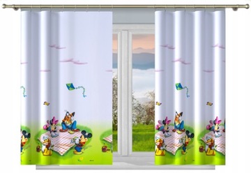 MG ZASŁONA myszka MIKI DA11 75X155cm gotowa TAŚMA