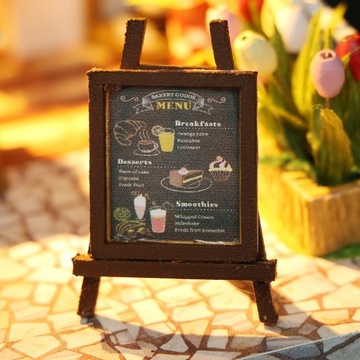 ZESTAW DIY Domek model KAWIARNIA Puzzle 3D LED