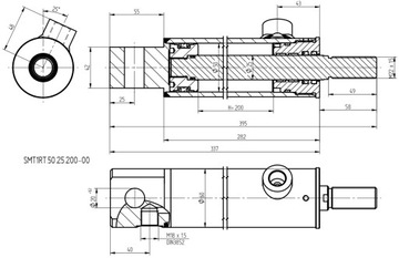ГИДРАВЛИЧЕСКИЙ ЦИЛИНДР SMT1RT 50x25x200 L=395