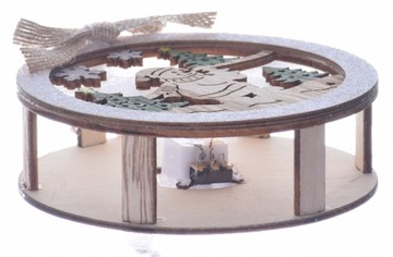 Витражное светодиодное украшение, деревянная безделушка снеговик