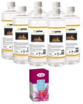 ZESTAW 7L bioetanol płyn BIOPALIWO + olejek do aromaterapii lilia wodna