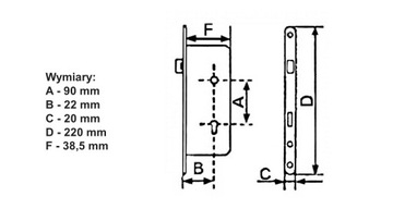 комплект кассетного замка, вставка-ручка GJM 40x40