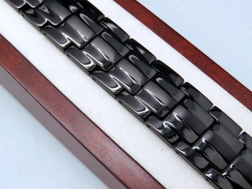 ШИРОКИЙ МАГНИТНЫЙ БРАСЛЕТ ВЫСОКОМОЩНОЙ ХИРУРГИЧЕСКОЙ СТАЛИ, ЧЕРНЫЙ