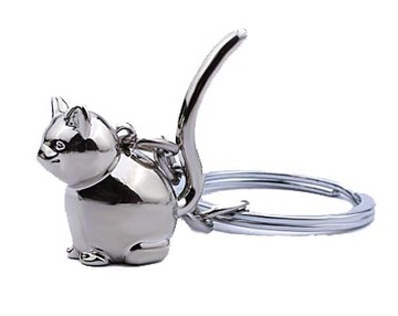 BRELOK METALOWY ZAWIESZKA DO KLUCZY TOREBKI KOT 3D KOTEK BRYLOK PRZYWIESZKA