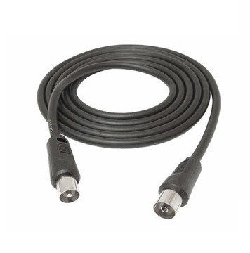 Kabel Antenowy 3m Wtyk/Gniazdo TV Czarny Video DVB