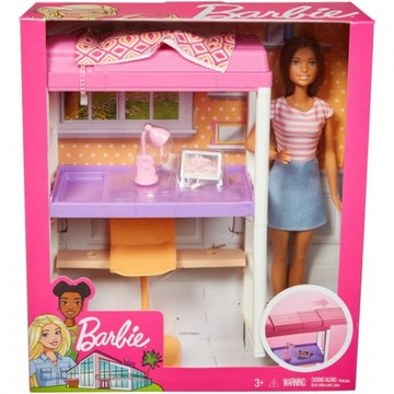 LALKA BARBIE W SYPIALNI FXG52 ZESTAW SYPIALNIA
