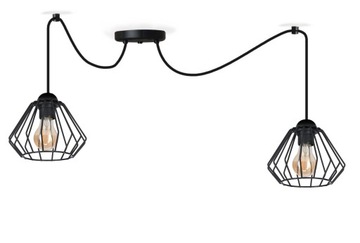 Lampa wisząca Pająk WIRE 2 druciany klosz