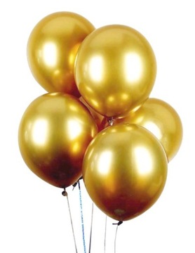 Chromowane balony szlachetne ZŁOTO chrom gold 5szt