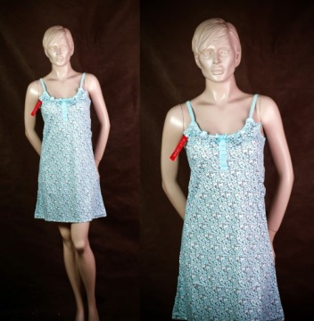 ДАМЫ БЕЗ БРЕТЕЛЕК НОЧНАЯ РУБАШКА ХЛОПОК КОРОТКИЙ ДЛЯ ЛЕТА РАЗМЕР M