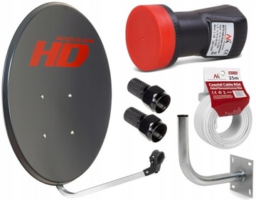 СПУТНИКОВАЯ АНТЕННА 80 ОДИНОЧНАЯ 4K КОМПЛЕКТ БЫДГОЩ