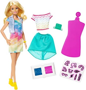 BARBIE CRAYOLA LALKA KOLOROWE STROJE STEMPLE FRP05