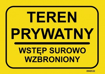 TABLICA INFORMACYJNA TEREN PRYWATNY