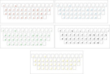 Наклейки на клавиатуру прозрачные с кириллицей 11х13