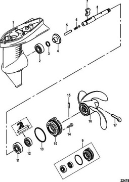 ВИНТЫ КЛИН/ШТИФТ ДЛЯ ДВИГАТЕЛЯ SUZUKI 2 - 4 л.с./2 шт.