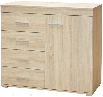 Komoda 4 szuflady 1 drzwi dąb sonoma 100cm M-5
