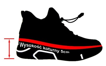 Buty SNEAKERSY czarne BOTKI na koturnie Obuwie