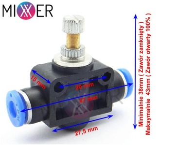 Дроссельный клапан пневматический отсекающий FI 6мм