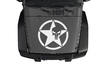 NAKLEJKA NA MASKĘ JEEP PUNISHER 43x43cm biała