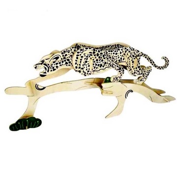 PUZZLE DREWNIANE 3D PRZESTRZENNE JAGUAR LEOPARD
