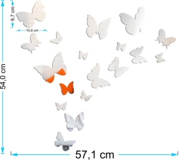 БАБОЧКИ 3D ЗЕРКАЛО Наклейки на стену 3ММ