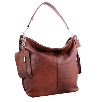 КОРИЧНЕВО-КРАСНАЯ КОЖАНАЯ СУМКА